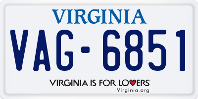 VA license plate VAG6851