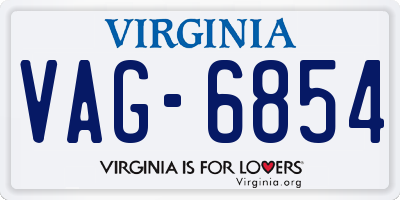 VA license plate VAG6854