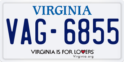 VA license plate VAG6855