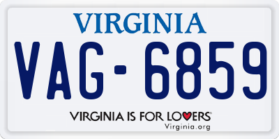 VA license plate VAG6859