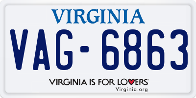 VA license plate VAG6863