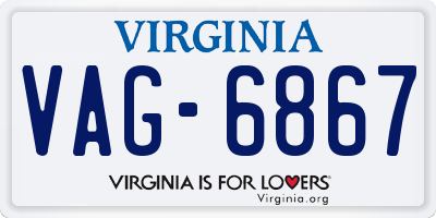 VA license plate VAG6867