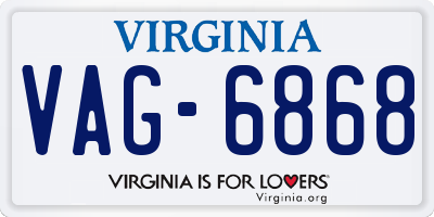 VA license plate VAG6868