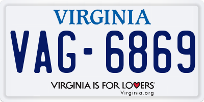 VA license plate VAG6869