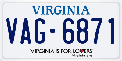 VA license plate VAG6871