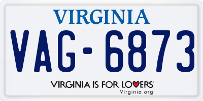 VA license plate VAG6873