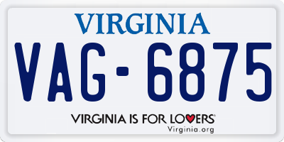 VA license plate VAG6875