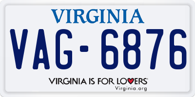 VA license plate VAG6876
