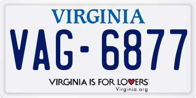 VA license plate VAG6877