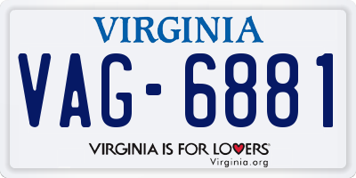 VA license plate VAG6881