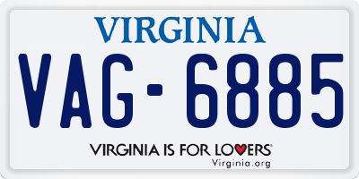 VA license plate VAG6885