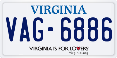 VA license plate VAG6886