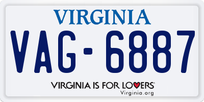 VA license plate VAG6887