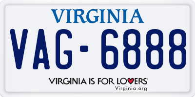 VA license plate VAG6888