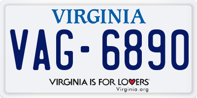 VA license plate VAG6890