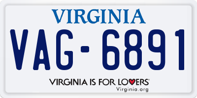 VA license plate VAG6891