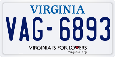 VA license plate VAG6893