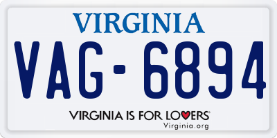 VA license plate VAG6894