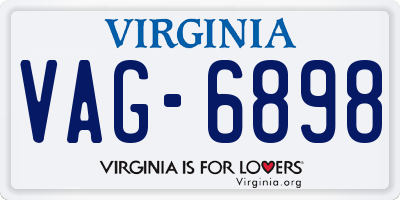 VA license plate VAG6898