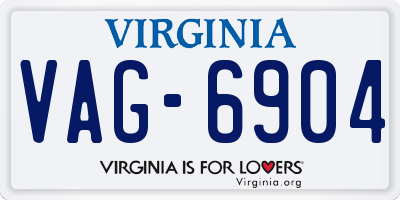 VA license plate VAG6904