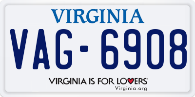 VA license plate VAG6908