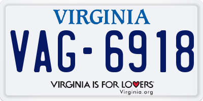VA license plate VAG6918