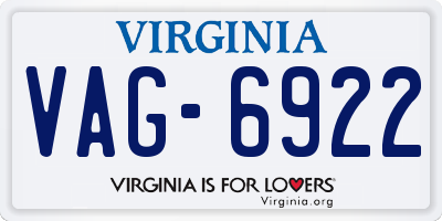 VA license plate VAG6922