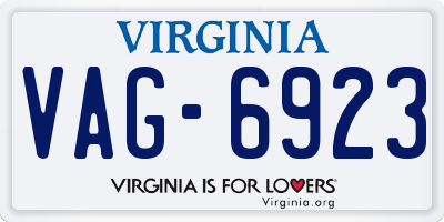 VA license plate VAG6923