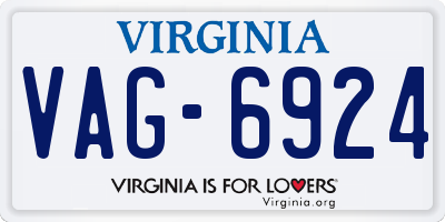 VA license plate VAG6924