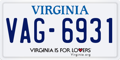 VA license plate VAG6931