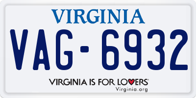 VA license plate VAG6932