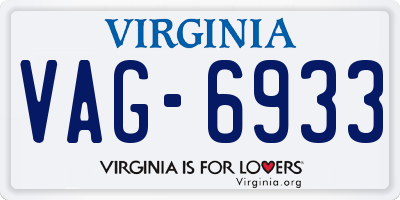 VA license plate VAG6933