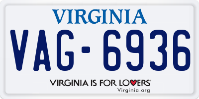 VA license plate VAG6936