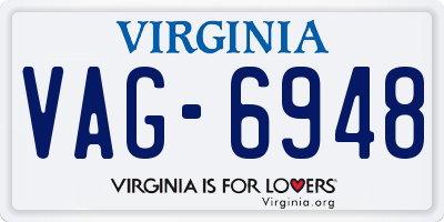 VA license plate VAG6948