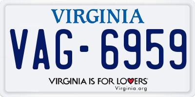 VA license plate VAG6959