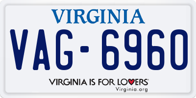 VA license plate VAG6960