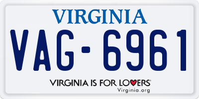 VA license plate VAG6961