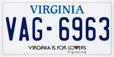 VA license plate VAG6963