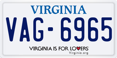 VA license plate VAG6965