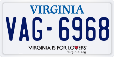 VA license plate VAG6968