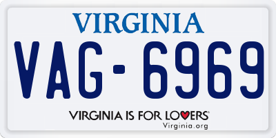 VA license plate VAG6969