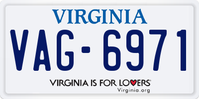 VA license plate VAG6971