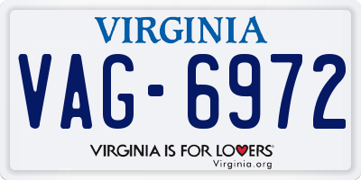 VA license plate VAG6972