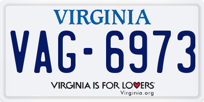 VA license plate VAG6973