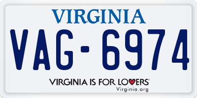 VA license plate VAG6974