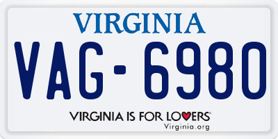 VA license plate VAG6980