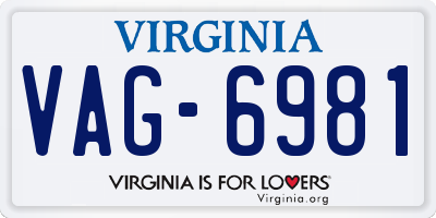 VA license plate VAG6981