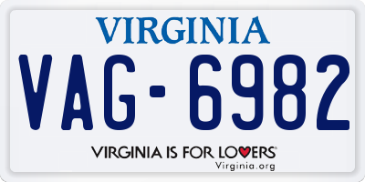 VA license plate VAG6982