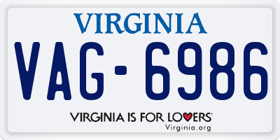 VA license plate VAG6986