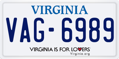 VA license plate VAG6989